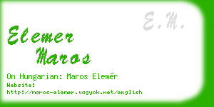 elemer maros business card
